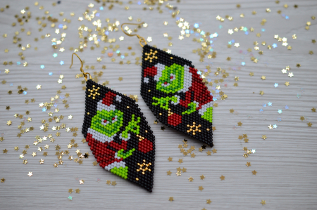 Accesorii Sarbatori - Cercei Grinch