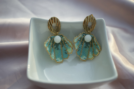 Produse - Cercei Scoica - Verde