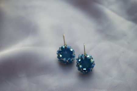 Bijuterii cu Cristale - Cercei cu Cristale - Laguna Blue