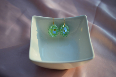 Cercei cu Cristale - Mint Green [3]