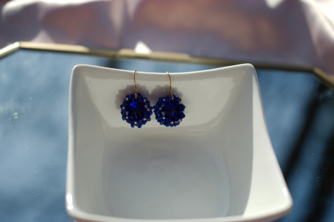 Cercei cu Cristale - navy blue [1]