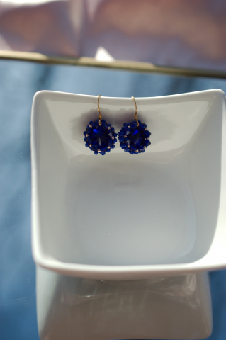 Cercei cu Cristale - navy blue [2]