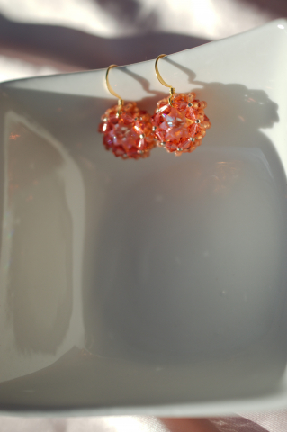 Bijuterii cu Cristale - Cercei cu Cristale - Peach