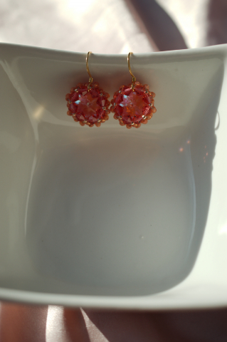 Cercei cu Cristale - Peach [4]