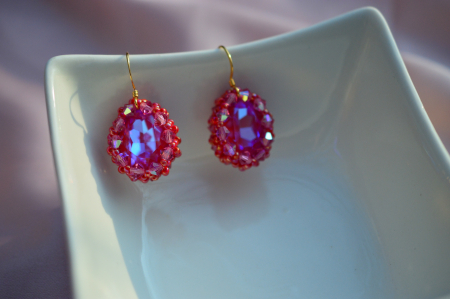 Bijuterii cu Cristale - Cercei cu Cristale - Royal Red