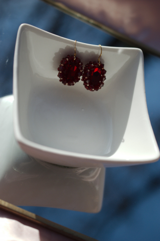 Cercei cu Cristale - Siam Red [2]