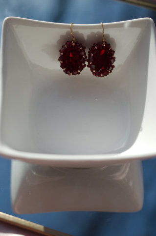 Cercei cu Cristale - Siam Red [1]