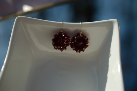 Cercei cu Cristale - Siam Red [2]