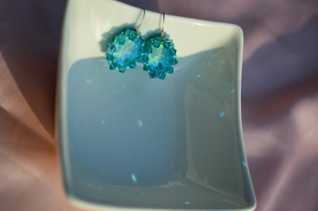 Bijuterii cu Cristale - Cercei cu Cristale  - Summer Blue