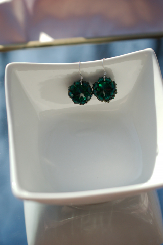 Cercei cu Cristale  - Verde Smarald [3]