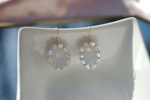 Bijuterii cu Cristale - Cercei cu Cristale - White Opal