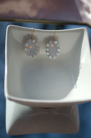 Cercei cu Cristale - White Opal [4]