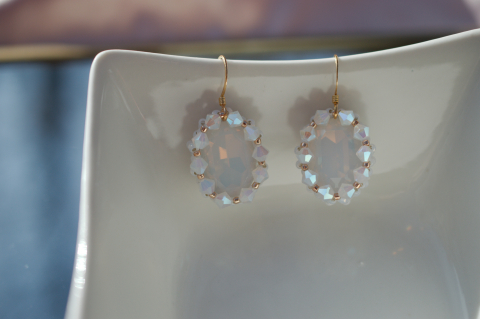 Cercei cu Cristale - White Opal [6]