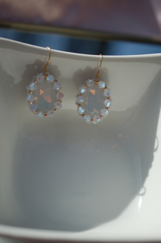 Cercei cu Cristale - White Opal [1]