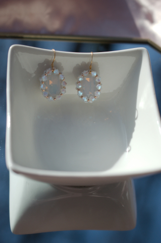 Cercei cu Cristale - White Opal [7]