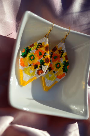 Bijuterii inspirate de picturi celebre - Cercei The Sunflowers - Van Gogh