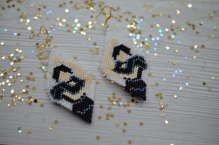 Accesorii Halloween - Cercei Wednesday