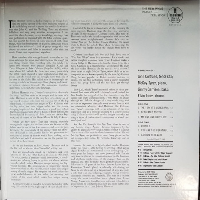 John Coltrane And Johnny Hartman - John Coltrane and Johnny Hartman [6]