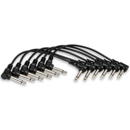 Cabluri Jack - Jack - Hosa CFS-606 - Cablu Patch Chitara, Molded Right-angle la Same, 6 pack - 0.15m