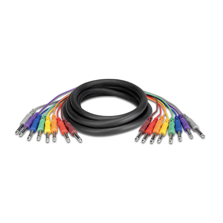 Cabluri - Hosa CPP 803 - Cablu Multicore 8 x Jack 6.35mm Tata Mono la 8 x Jack 6.35mm Tata Mono - 3m