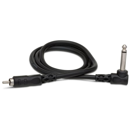 Cabluri RCA - Jack - Hosa CPR-103R - Cablu Jack 6.35mm Tata Mono 90 grade la RCA Tata - 0.9m, Negru