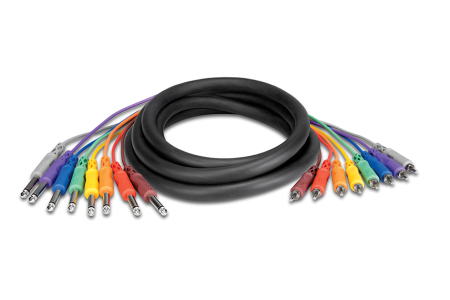Cabluri RCA - Jack - Hosa CPR 802 - Cablu Multicore 8 x Jack 6.35mm Tata Mono la 8 x RCA Tata - 2m