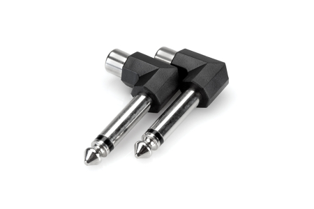 Adaptoare - Hosa GPR 123 - Set Adaptor 90 de Grade RCA Mama la Jack 6.35mm Tata Mono