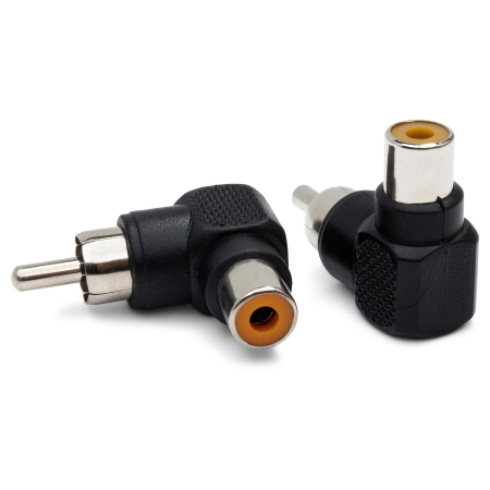 Adaptoare - Hosa GRA-259 - Adaptor RCA Mama la RCA Tata 90 grade, Negru