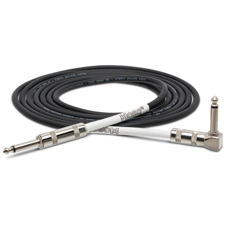 Cabluri - Hosa GTR-210R - Cablu de chitara, Jack 6.35mm Tata Mono 90 grade la Jack 6.35mm Tata Mono - 3m