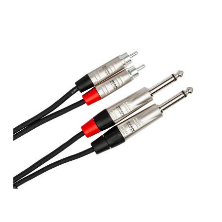 Cabluri RCA - Jack - Hosa HPR 015x2 - Set 2 Cabluri Jack 6.35mm Tata Mono la RCA Tata - 4.5m