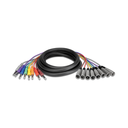 Cabluri - Hosa STX 803M - Cablu Multicore 8 x Jack 6.35mm Tata Stereo la 8 x XLR Tata - 3m
