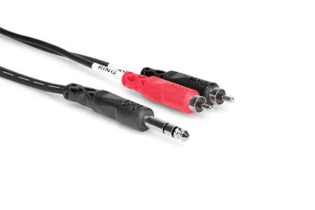 Cabluri RCA - Jack - Hosa TRS 201 - Splitter Audio - Jack 6.35mm Tata Stereo la 2 x RCA Tata - 1m