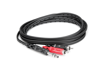 Cabluri RCA - Jack - Hosa TRS 202 - Splitter Audio - Jack 6.35mm Tata Stereo la 2 x RCA Tata - 2m