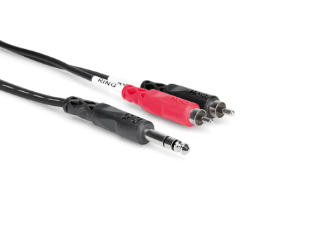 Cabluri RCA - Jack - Hosa TRS 203 - Splitter Audio - Jack 6.35mm Tata Stereo la 2 x RCA Tata - 3m
