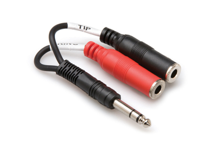Adaptoare - Hosa YPP 117 - Splitter Audio - Jack 6.35mm Tata Stereo la 2 x Jack 6.35mm Mama Mono