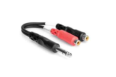 Adaptoare - Hosa YPR 102 - Splitter Audio - Jack 6.35mm Tata Stereo la 2 x RCA Mama
