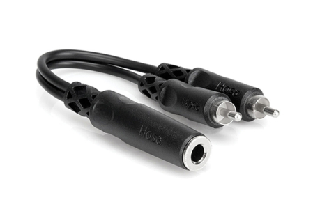 Cabluri - Hosa YPR 131 - Splitter Audio - Jack 6.35mm Mama Mono la 2 x RCA Tata