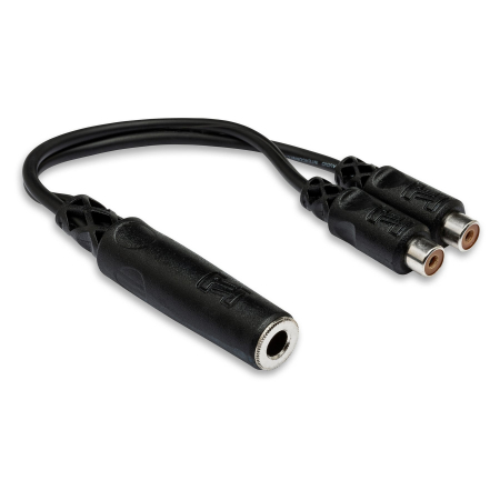 Cabluri - Hosa YRA 115 - Splitter Audio - Jack 6.35mm Mama Mono la 2 x RCA Tata