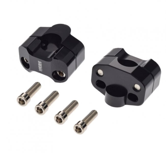 Adaptor inaltator ghidon moto, 22mm, culoare negru Hebe