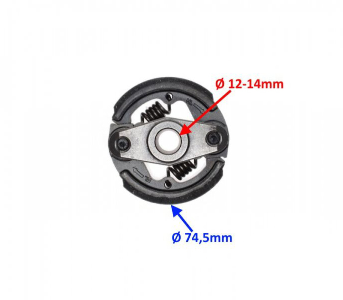 Ambreiaj plecare pocket bike, model cu con si 2 saboti [2]