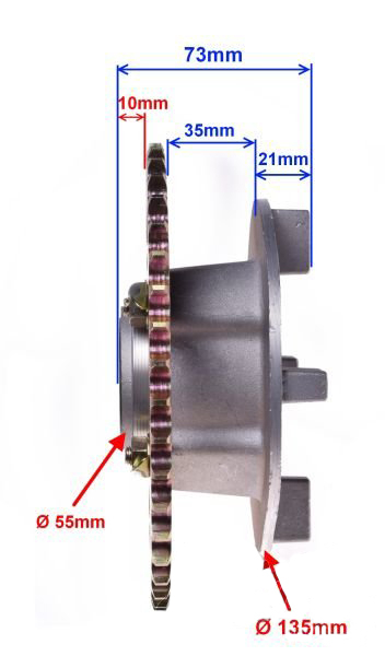 Ansamblu pinion transmisie spate 42 dinti pas 428H Shineray Xy150-17 [3]