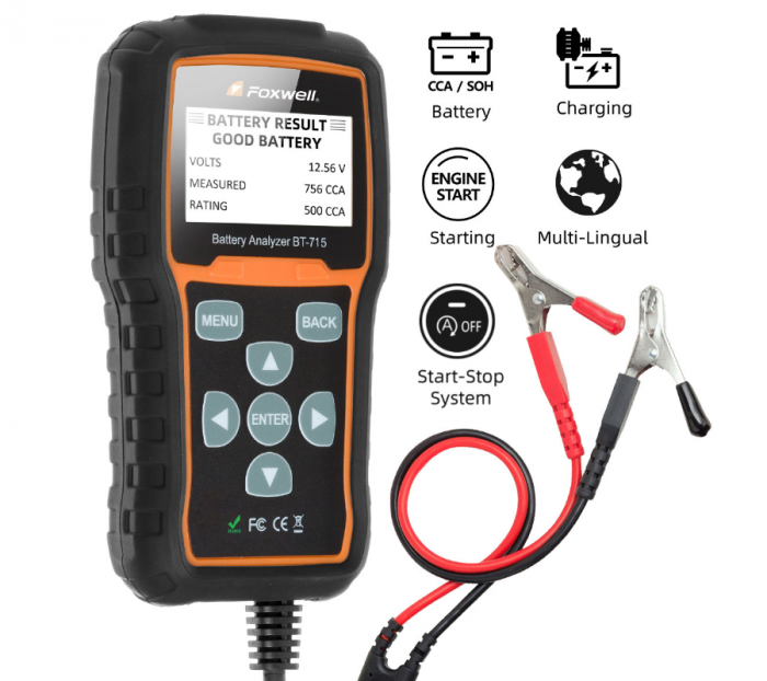 Aparat diagosticat baterii Auto/Moto/Atv FOXWELL BT-715 [2]