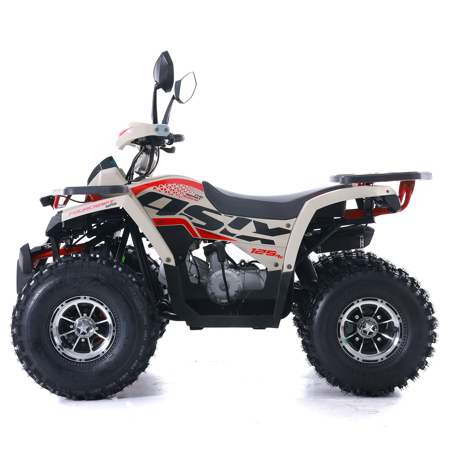 ATV Asix Fourcraft 125cc, A1, roti 8", jante din aluminiu, 1+1 viteze, culoare rosu/nisipiu [2]
