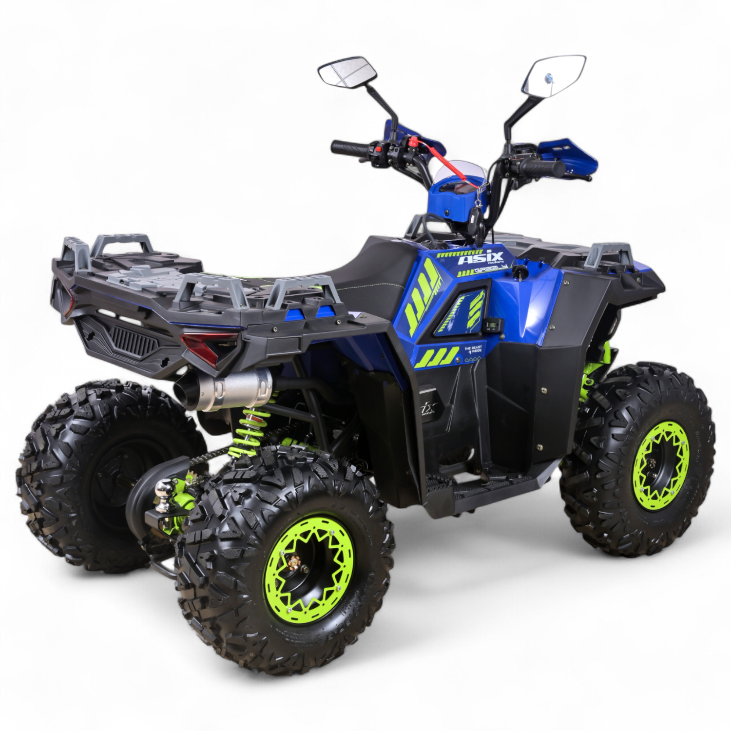Atv copii Asix Grizzly 125cc, roti 8 inch, 3+1 viteze, culoare bleumarin/verde [4]