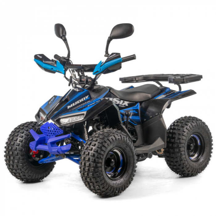 Atv copii Asix Muddy A2 110cc, roti 7 inch, 1+1 viteze, culoare negru albastru