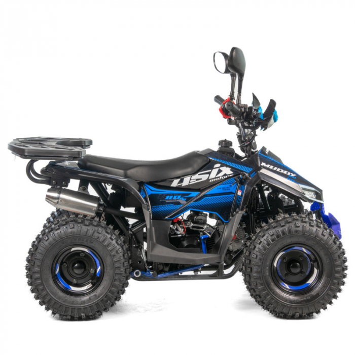 Atv copii Asix Muddy A2 110cc, roti 7 inch, 1+1 viteze, culoare negru/albastru [5]