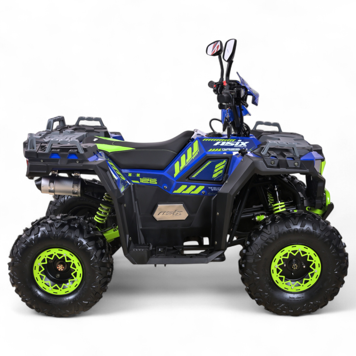 Atv copii Asix Grizzly 125cc, roti 8 inch, 3+1 viteze, culoare bleumarin/verde [5]