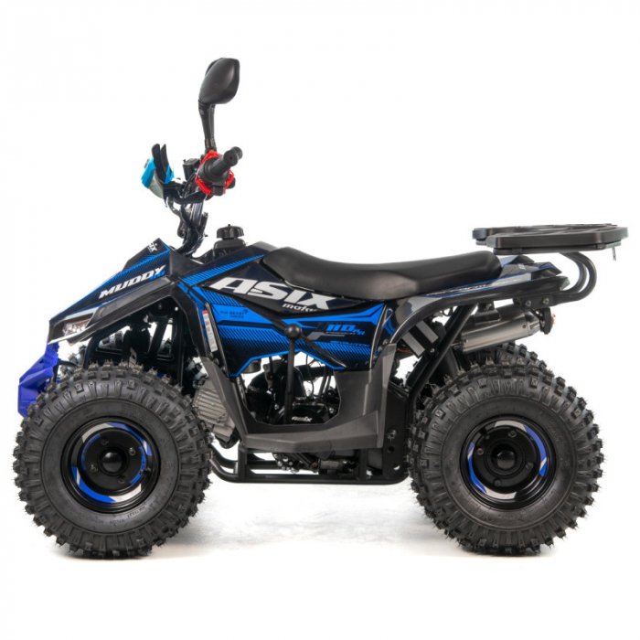 Atv copii Asix Muddy A2 110cc, roti 7 inch, 1+1 viteze, culoare negru/albastru [2]