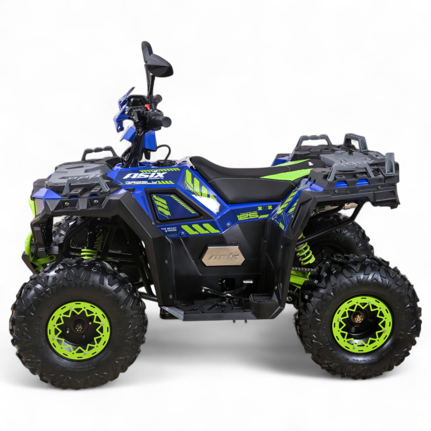 Atv copii Asix Grizzly 125cc, roti 8 inch, 3+1 viteze, culoare bleumarin/verde [2]