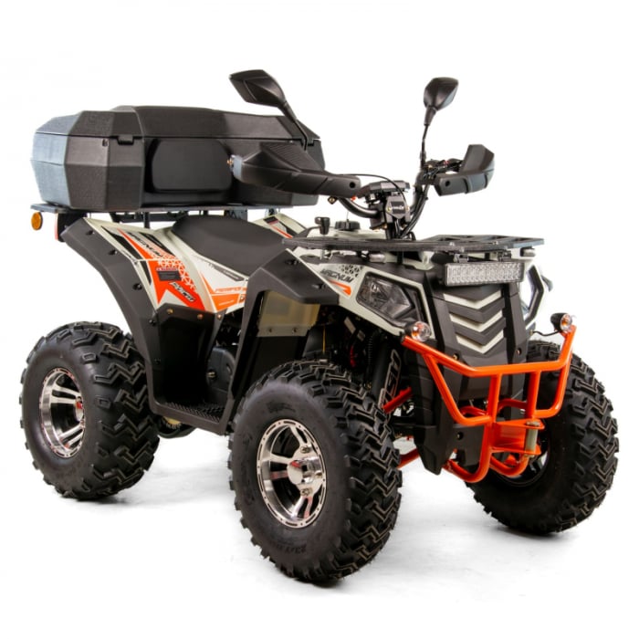 ATV Asix Magnum EEC 200cc, roti 10 inch, 1+1 viteze, cutie spate, inregistrabil T3B, culoare alb portocaliu